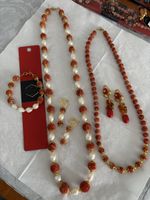 Schmuckset Halskette Armband Ohrringe Edelstein neu