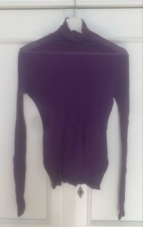 Zara Rollkragen transparent Supima Baumwolle Lila Gr M