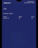 LEA Konzert Ticket 18.04.2027 Sektor G1 Reihe 32 Platz 26