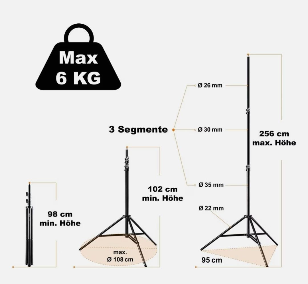 Treppiedi & Teste: Walimex WT-806 Lampenstativ 256cm – Usato da Beinwil am See venduto da dca_vg5p 4