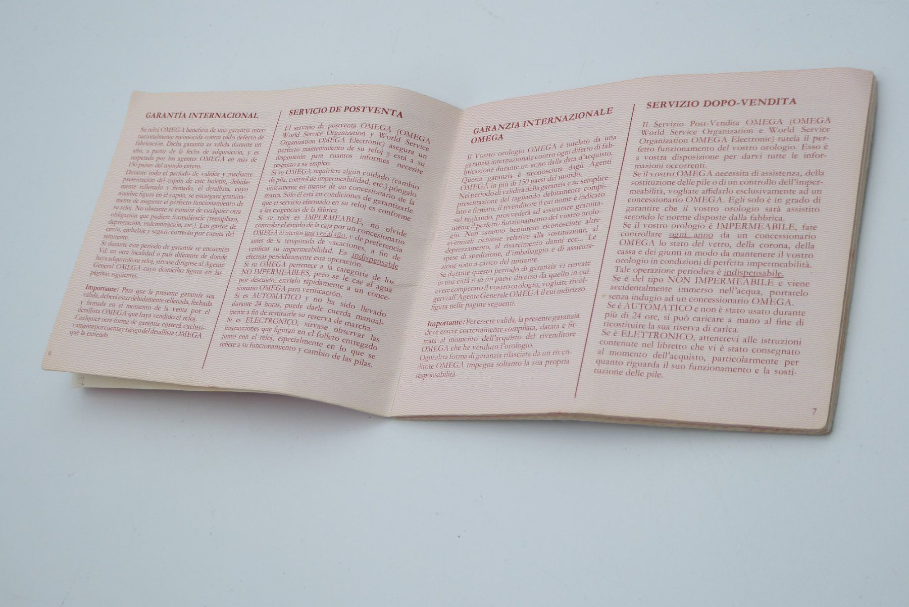 Omega Orologi: Omega International guarantee Booklet 1111 – Usato da Geneve venduto da adr_xk6n 2