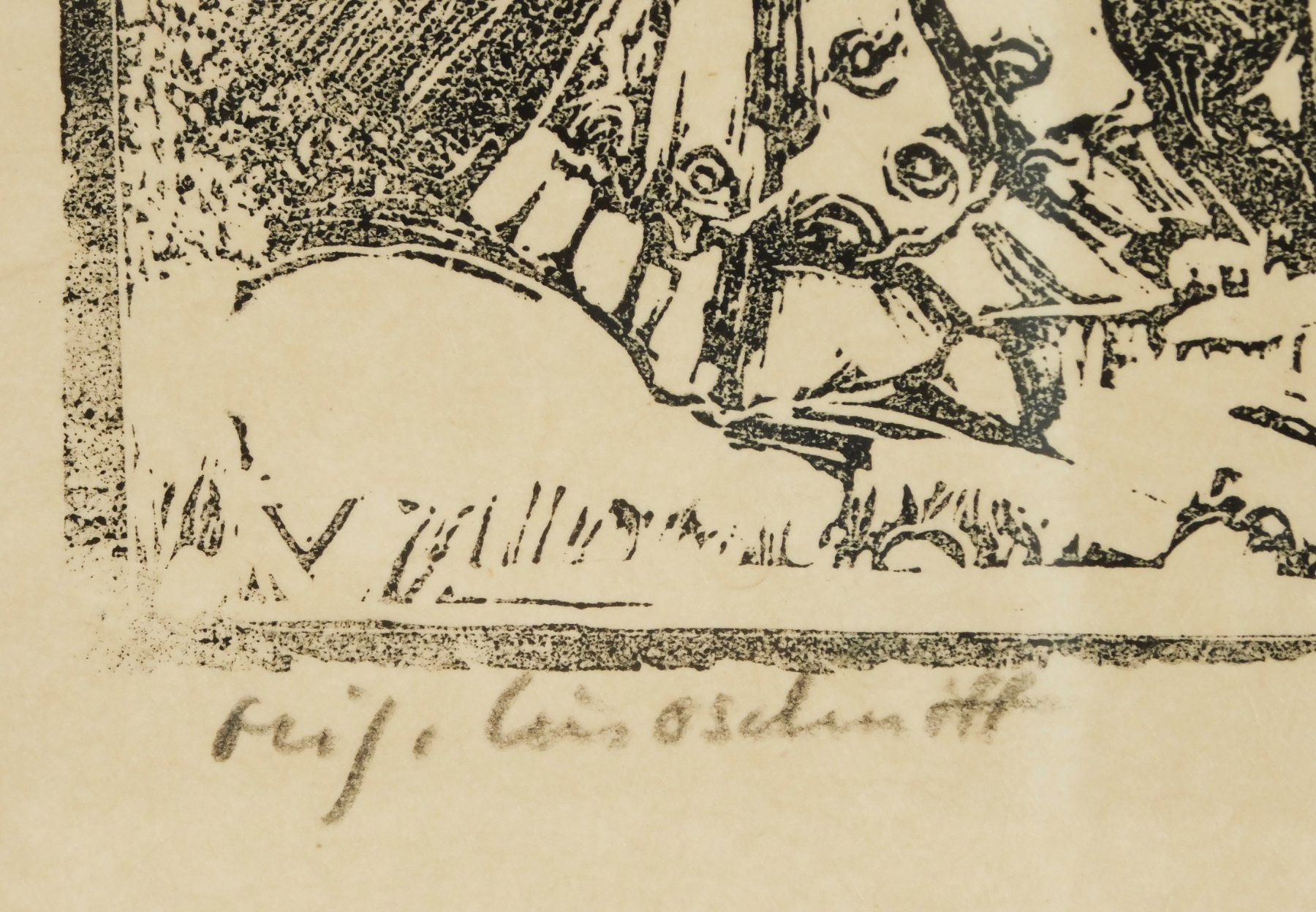 Grafica & Litografie: Margo Veillon: Original Linolschnitt handsigniert – Wassertr – Usato da Emmenbrücke venduto da Ulisse-22 1