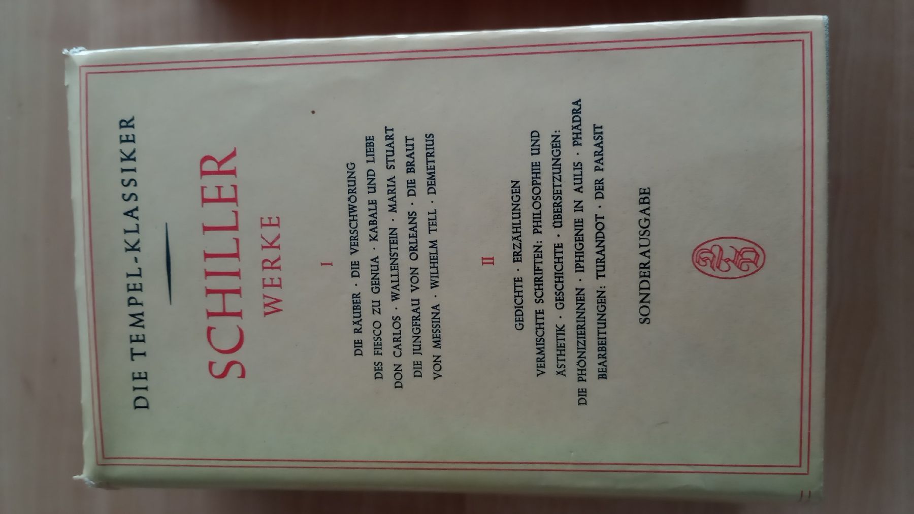 Libri: Schiller Werke – Usato da Lonay venduto da DanBadoux 1