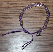 Armband Armreif Armspange Glasperlen-lila Band  Ø 4.5-8.5cm