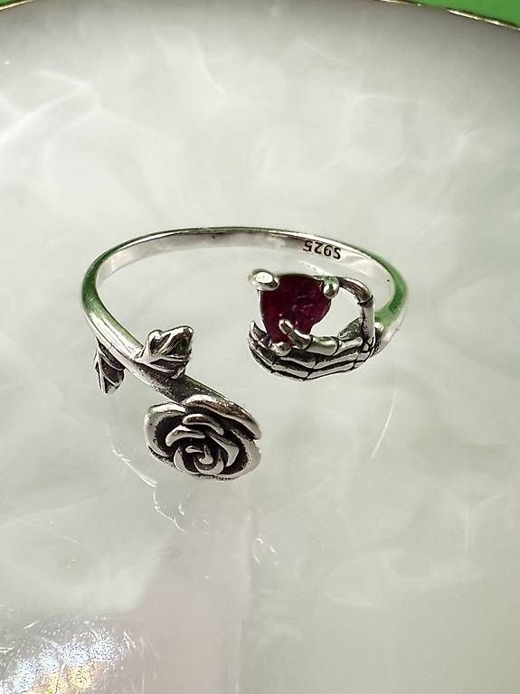 Anelli: Silberring mit Rose und Herz – Usato da Thalwil venduto da han_2b8c 4