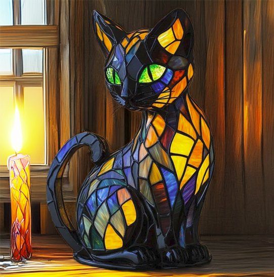 Tutte le decorazioni: Mosaikkatzenlampe mit warmem Licht – Usato da Masein venduto da pratus 1