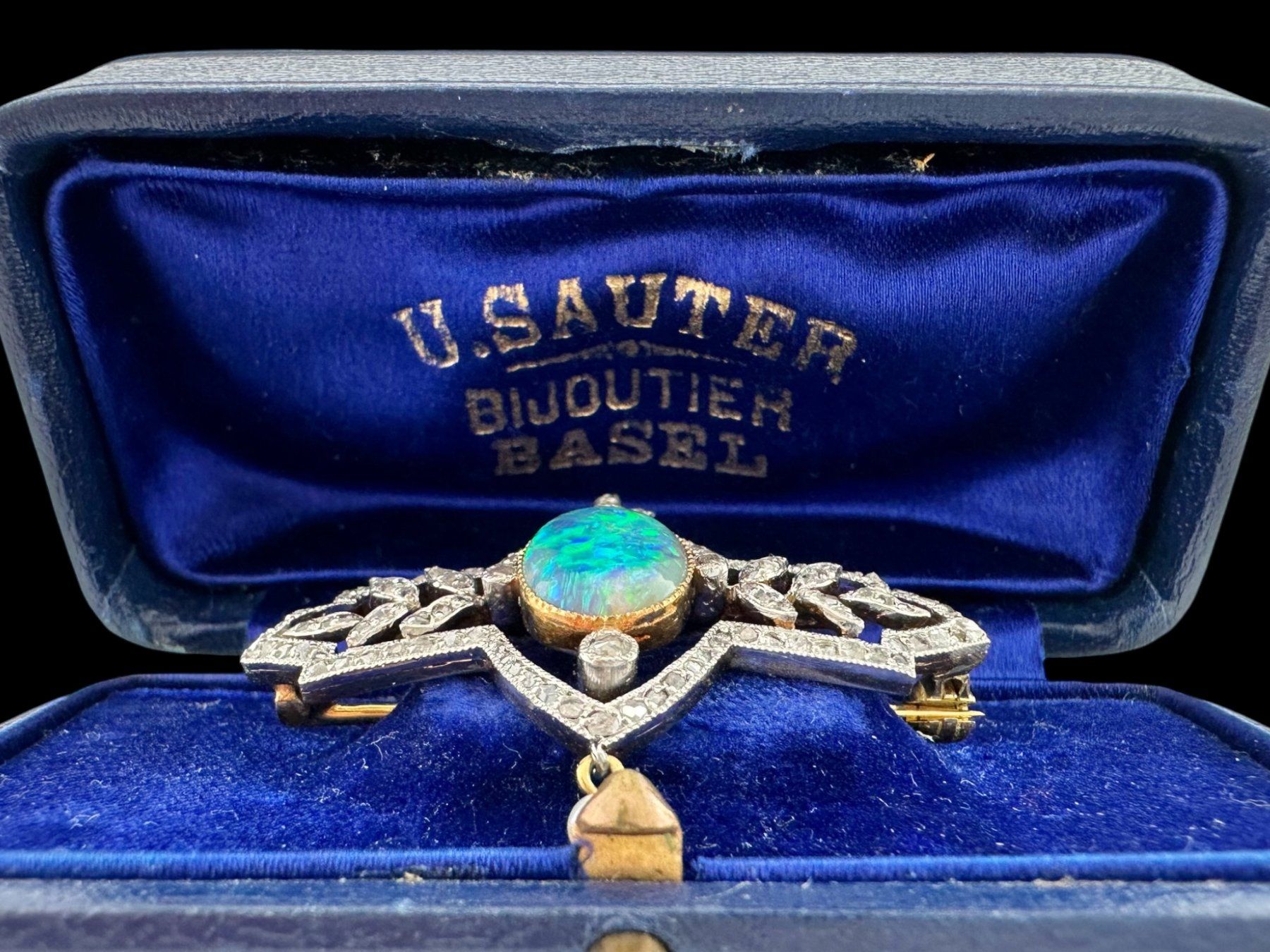 Spille & Fermagli: Jugendstil Opal - Diamant - Perlen - Brosche um 1910 – Usato da Zuzwil SG venduto da artimmo 6