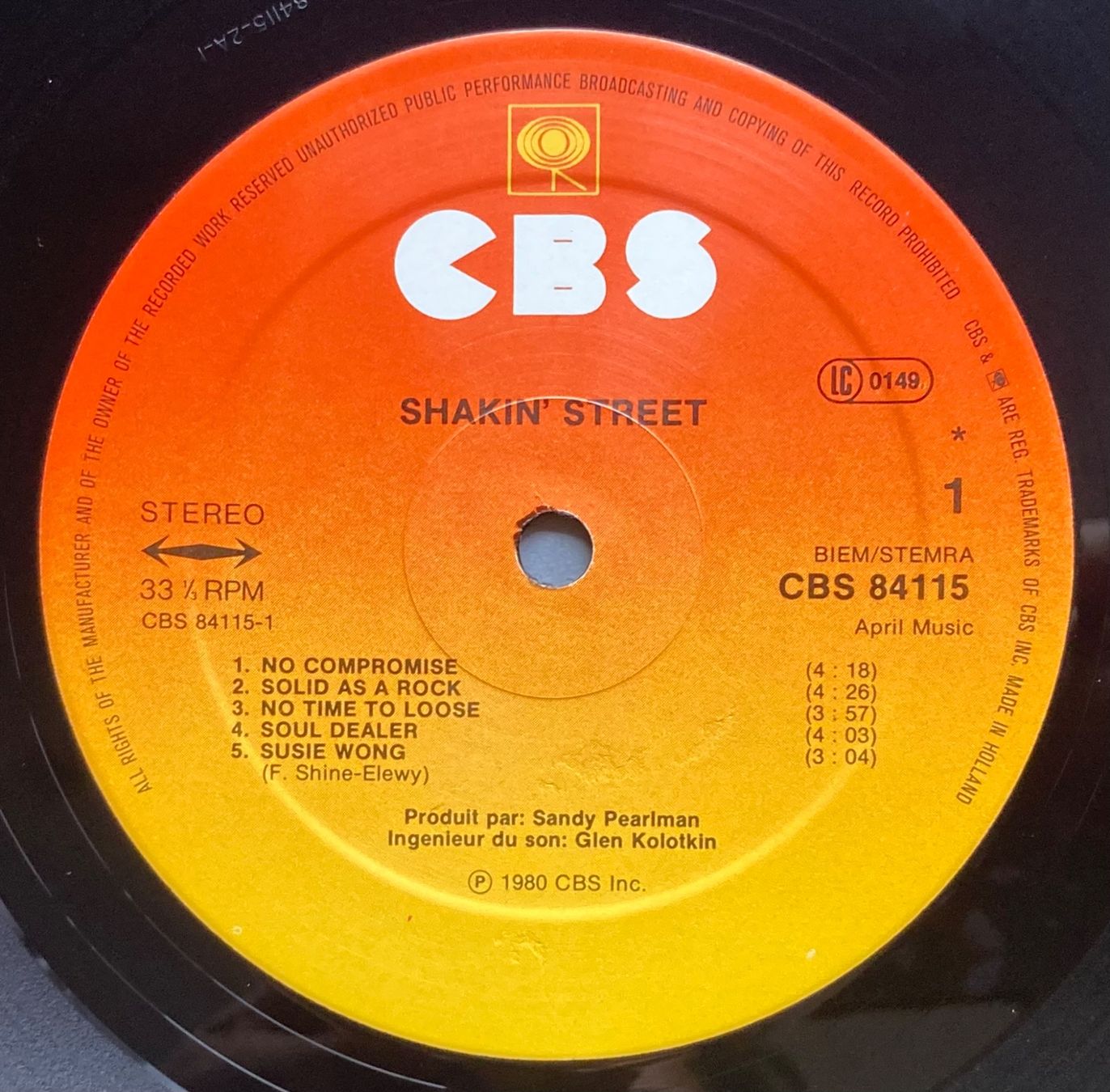 Schallplatten: SHAKIN' STREET - SHAKIN' STREET – Gebraucht aus Poliez-Pittet von Newtown-Records 3