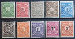 Elfenbeinküste Franz. Porto Kat. 9-18 * 1915/27