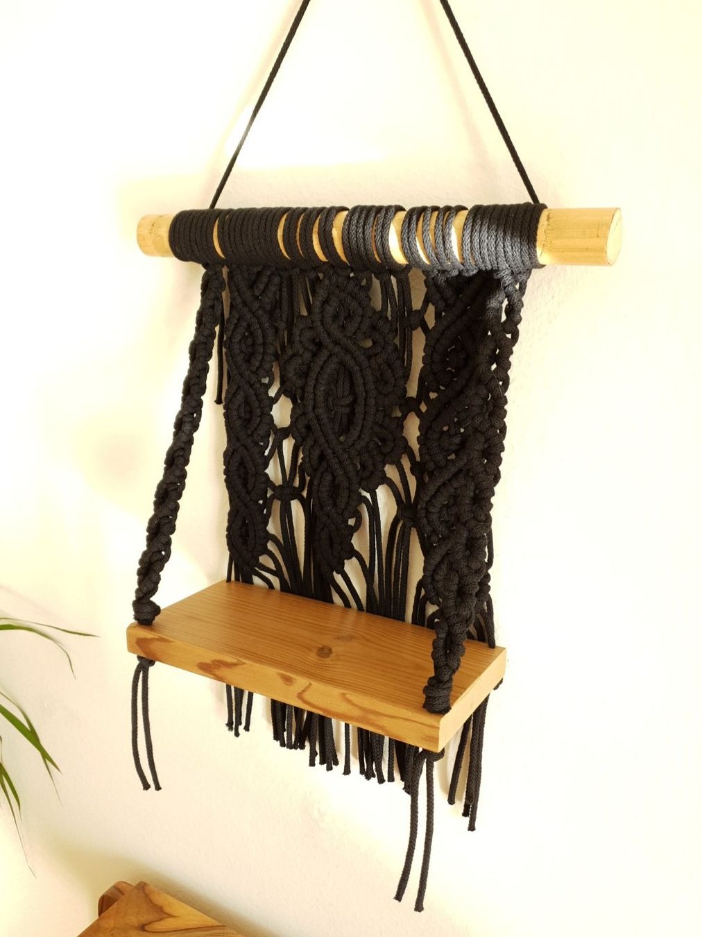 Toutes les décorations: Makramee Wandregal Fach Boho Stil schwarc – Neuf (Voir description) à Gelterkinden par Macrameed 3