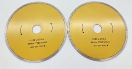 2xDiamanttrennscheibe180x25,4 für Stein, Fliesen, Porzellan