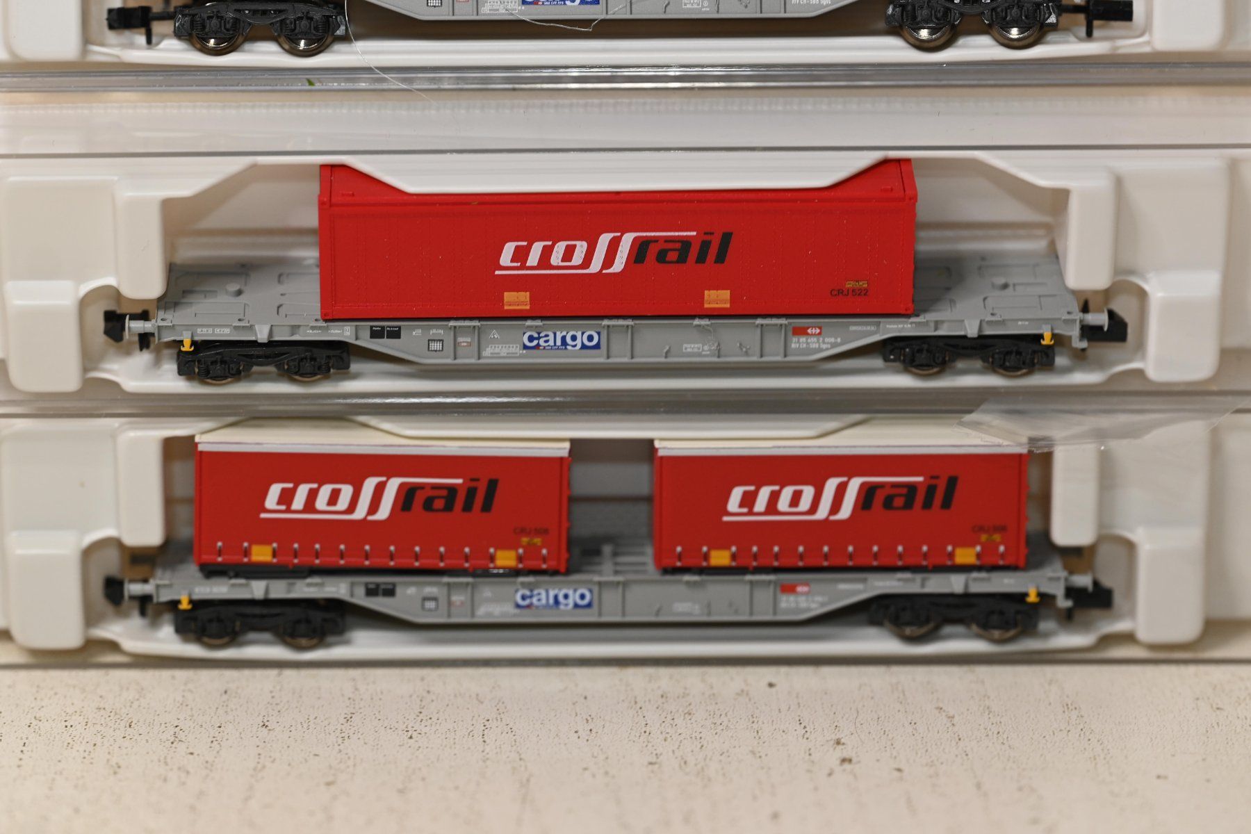 Fleischmann Modellini di ferrovie: Crossrail Spur N Fleischmann mit OVP , 3er Set – Usato da Laupen ZH venduto da Zmoewe 1