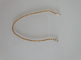 Bracelet maille corde or 585 17 cm