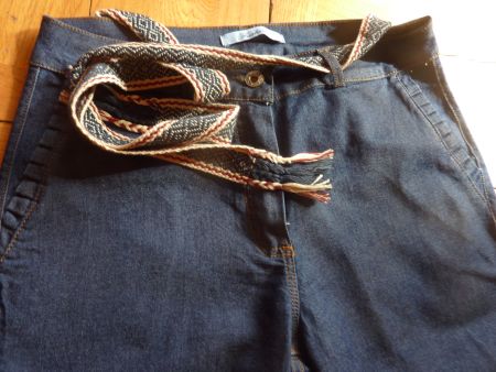 Jeans Fashion,  3/4 länge,dunkelblau, neuwertig,  34/36