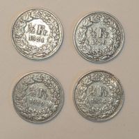 50 Rappen 1920, 1921, 1929, 1934 (Silber)