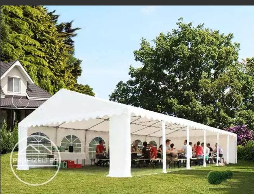 Doppy Partyzelt – 3,4 X 50,8 M, Weiß, Mit 4 Seitenwänden, Wasserdicht, Für Hochzeit & Feiern