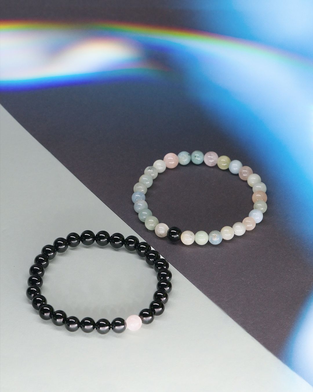 Bracciali & Braccialetti: Morganit und Onyx Armband Set – Nuovo e nell'imballaggio originale da Schindellegi venduto da MoonAmber.schmuck 1