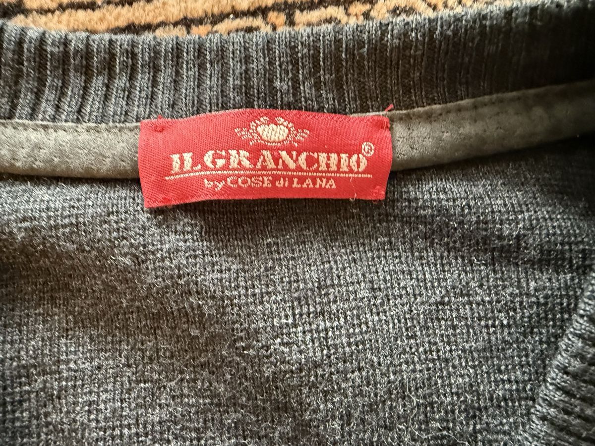 Maglioni & Felpe: Il Granchio Wollpullover mit Leder, Grau – Usato da Locarno venduto da Ery02 1