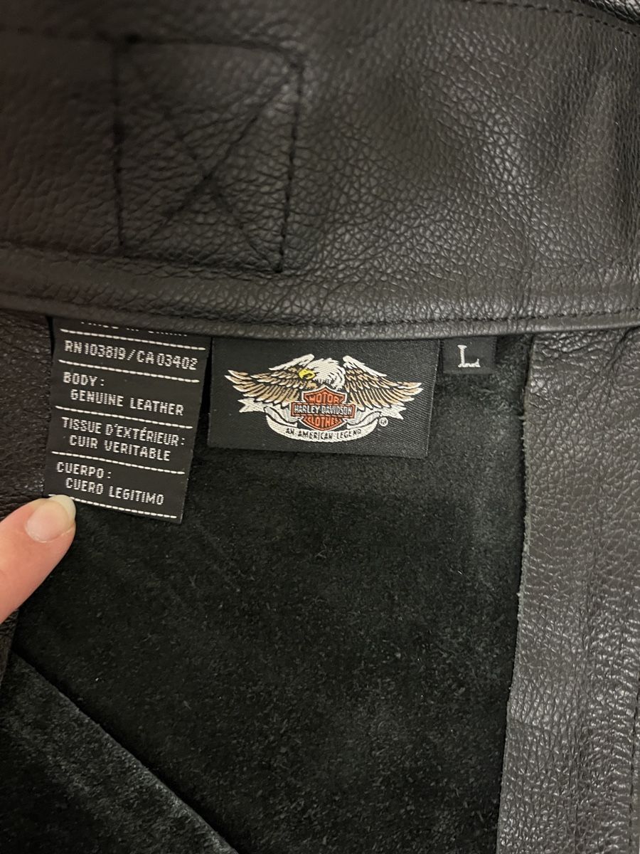 Harley-Davidson Pantaloni: Harley-Davidson Leder Chaps Schwarz Grösse L gebraucht – Usato da Cham venduto da ingold_a 5