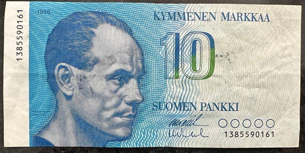 Banconote: Finnland 10 Markka Banknote 1986 – Usato da Beringen venduto da Mantafisch1