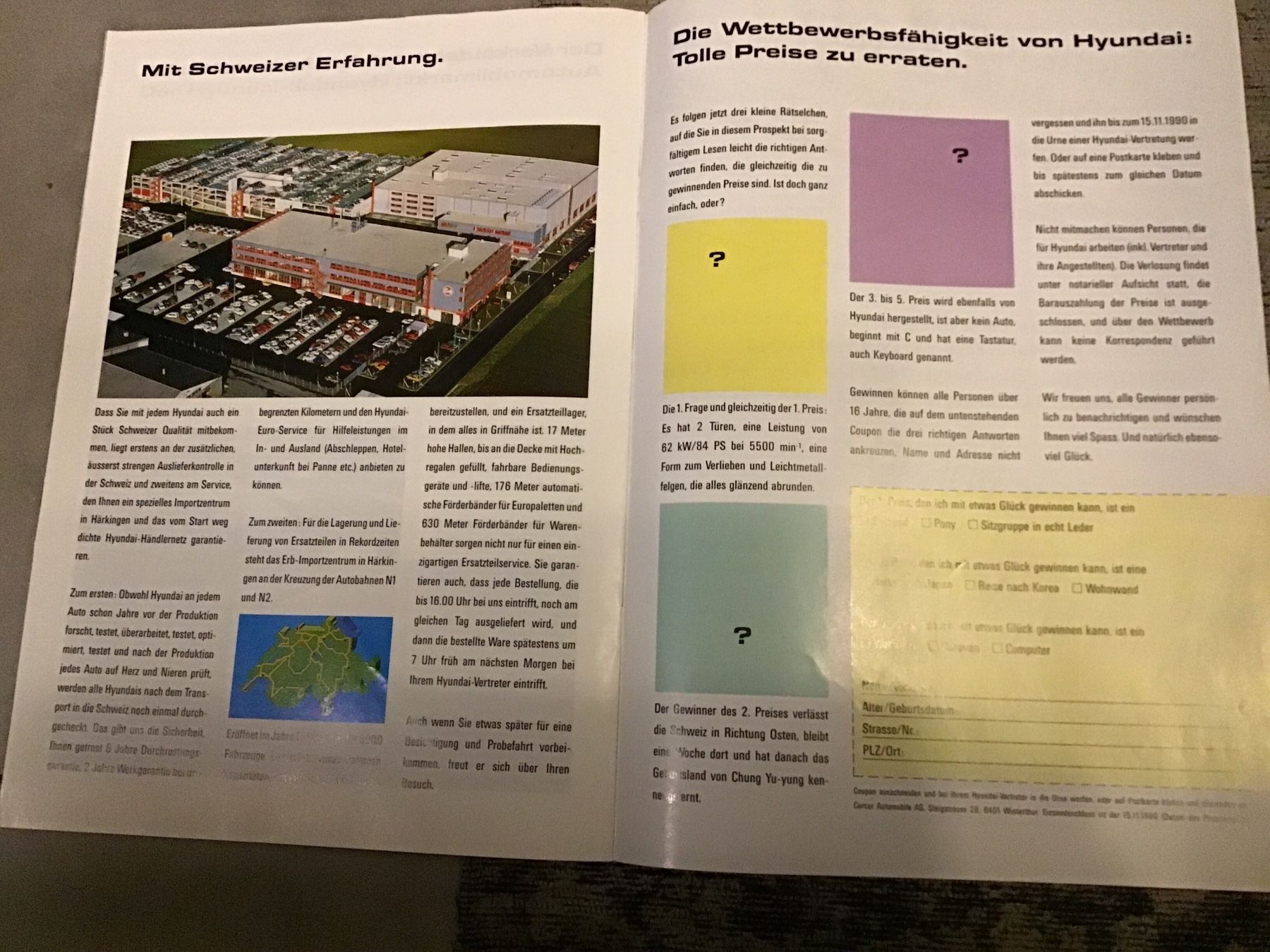 Hyundai Documenti: Hyundai Programm Verkaufsprospekt 20 Seiten, 1990 – Usato da Scherzingen venduto da Starseller62 5