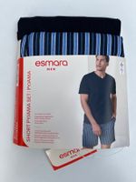 ⭐️ESMARA⭐️ Herren Kurzer Pyjama 100% Baumwolle Dunkelblau M