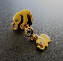 Pin-Brosche Anstecker Elefanten mit Ziersteinen Schmuck Tier