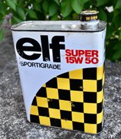 VINTAGE elf Sportigrade 2 liter öl-kanister 15W 50 leer