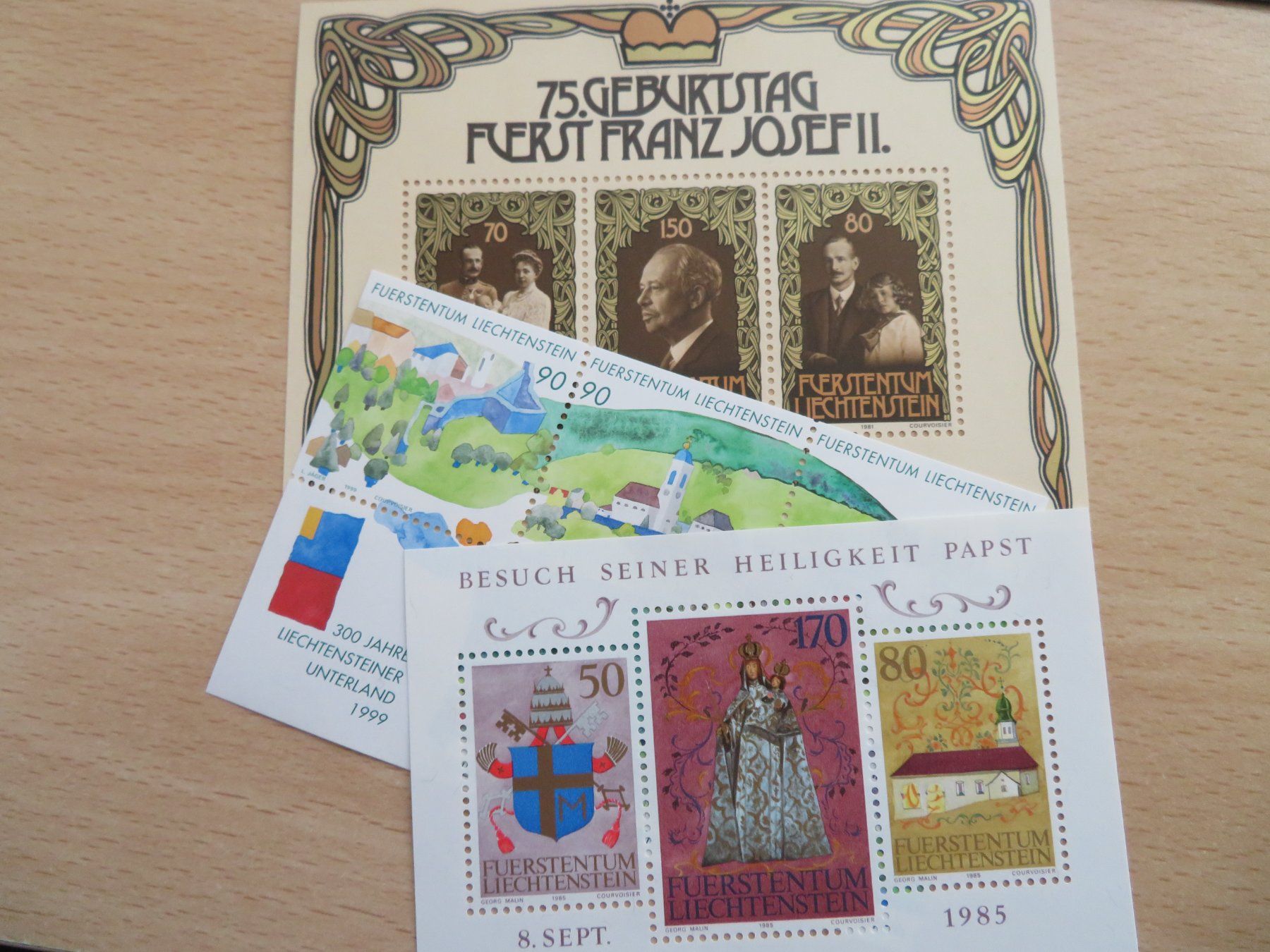 Tutti i francobolli: Liechtenstein Blöcke Postfrisch – Usato da Untereggen venduto da Geobrocki
