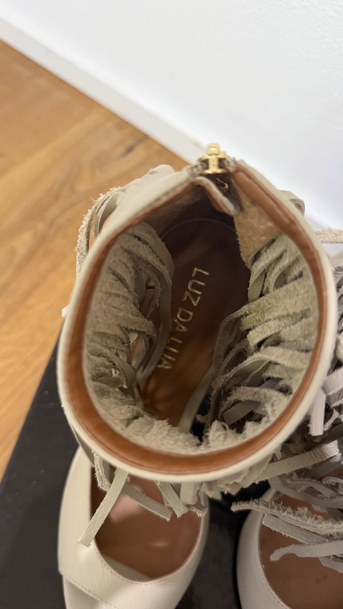 Scarpe da donna: Luz da Lua Sandalen Leder Fransen beige Grösse 39 – Nuovo (secondo la descrizione) da Horn venduto da FashionFlowerCh 3