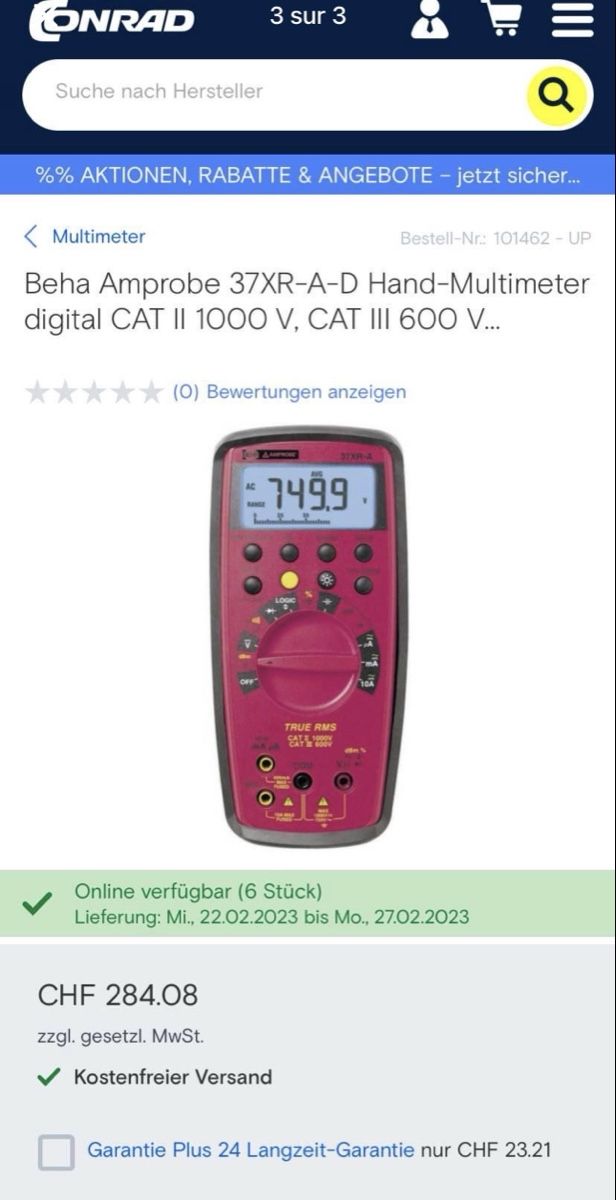 Messen: Multimètre Numérique Professionnel Amprobe 37XR-A – Neu und originalverpackt aus Courchavon von dyl_jqw9 2