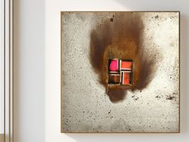 Bernard Aubertin - Dessin de feu auf Metall - 50 x 50 cm.