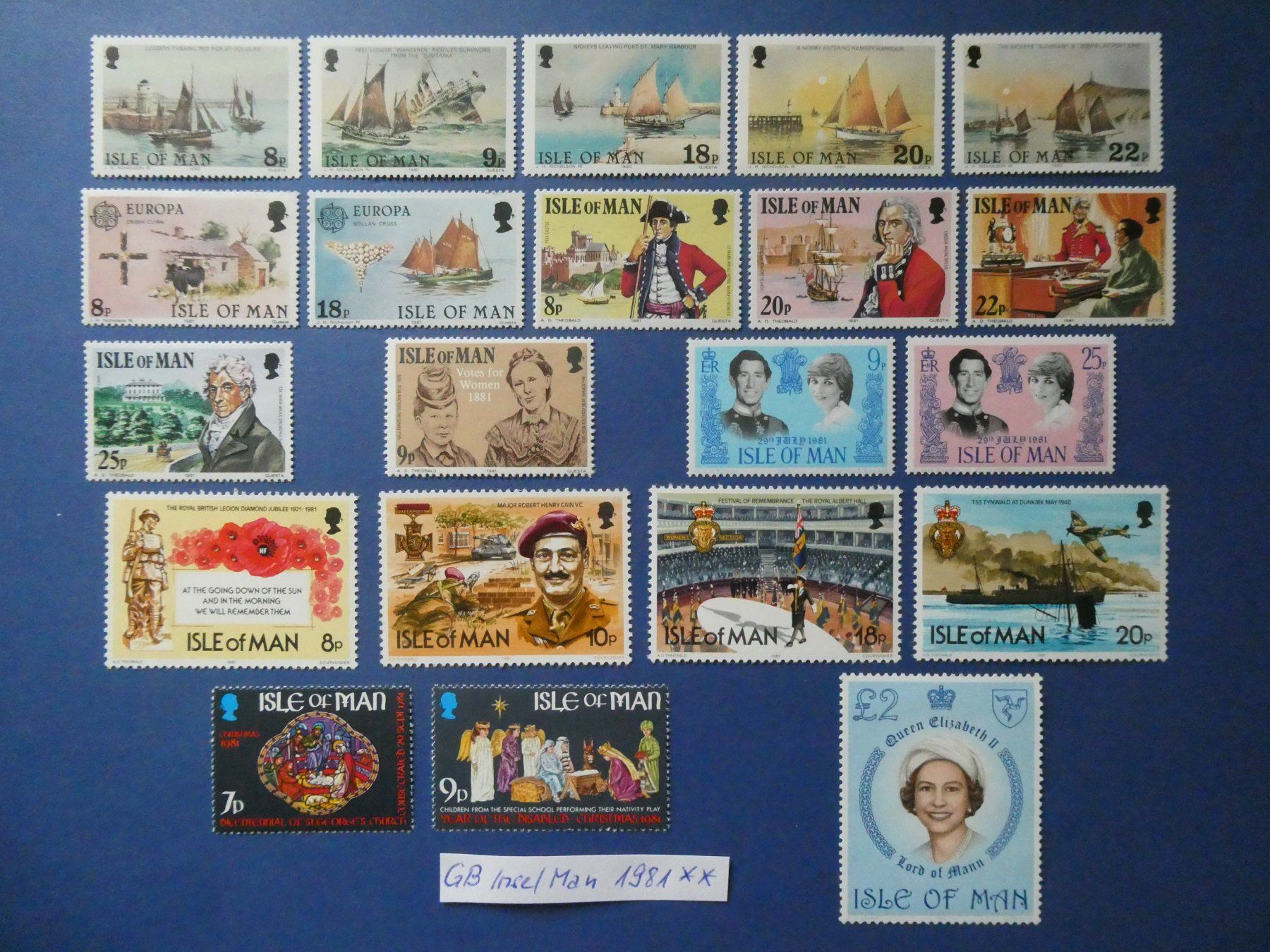 Tutti i francobolli: GB Insel Man 1981 postfrisch ** – Usato da Lausen venduto da Herbamare01