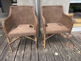 2x Sika Design Georgia Garden Stühle Geflecht braun guter Zu