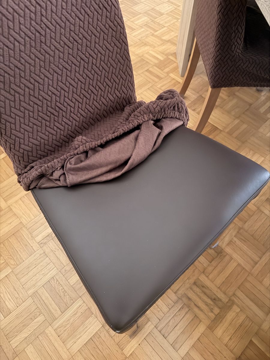 Set di tavolo e panche: Esstisch mit 6 Stühlen, Holzoptik, moderne Abdeckungen – Usato da Trimbach venduto da Schwaenchen 5