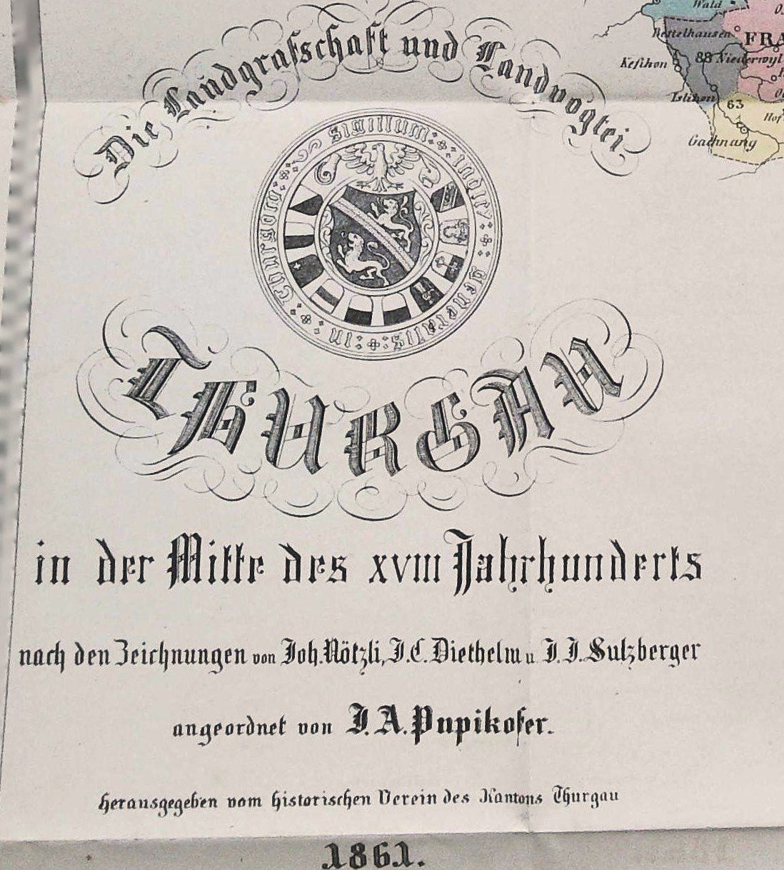 Cartine & Atlanti: Landgrafschaft Thurgau mit Karte 1861 – Usato da Rafz venduto da booksell 5
