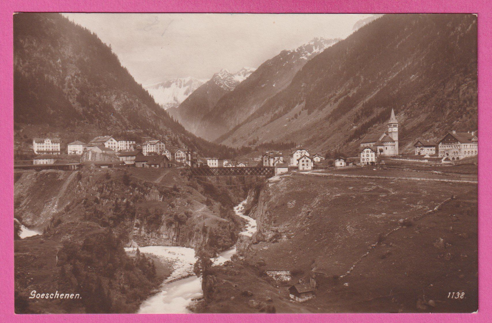 Ansichtskarten: Goeschenen gel 1915 mit Feldpost – Gebraucht aus Einsiedeln von dillie