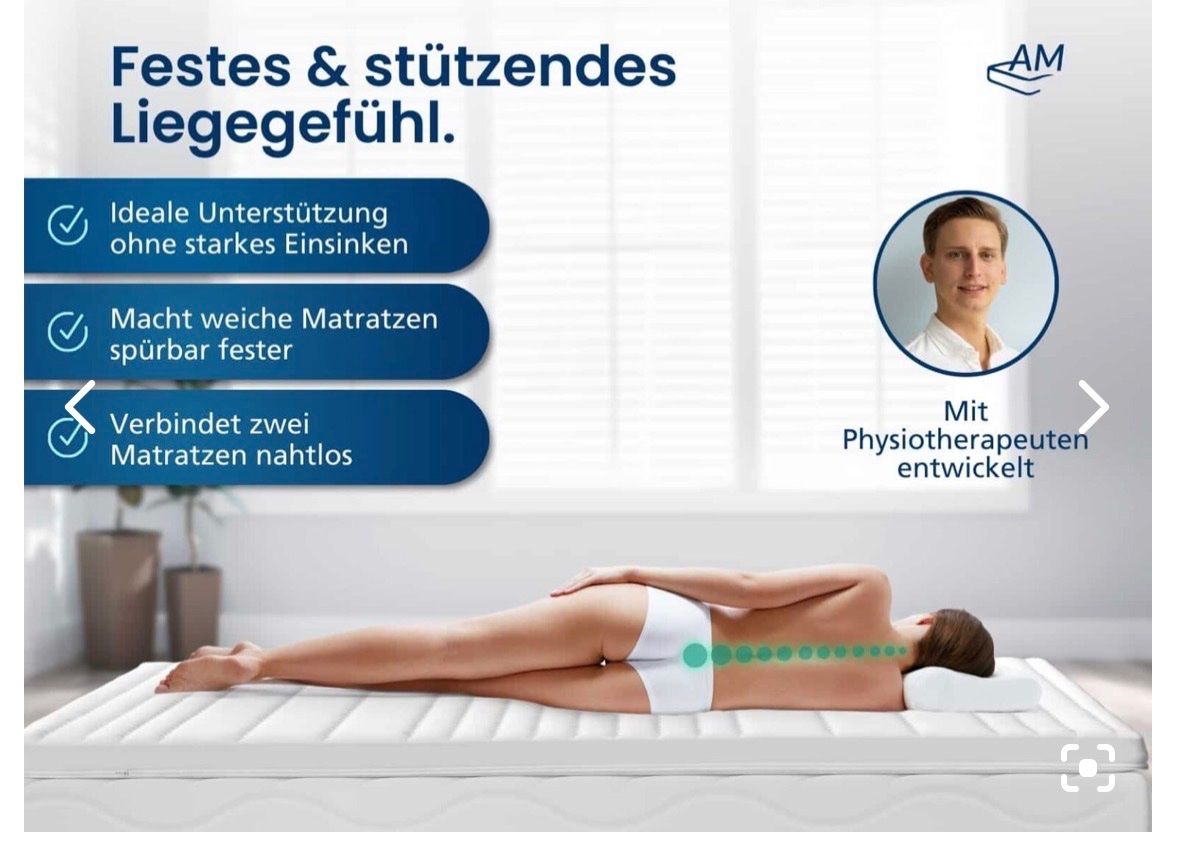Matelas: Basic Komfortschaum Topper fest 200 x 210cm – Neuf (Voir description) à Andiast par blaettna 1