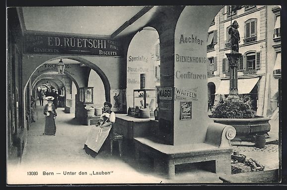 Cartoline postali: AK Bern, Unter den Lauben, ED. Rüetschi – Usato da Berlin venduto da bartko-reher