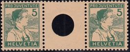 S12** Zwischensteg mit grosser Lochung, Kat. SBK26 Fr. 150.-