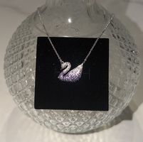 Swarovski Schwan Kette Kristall Silber