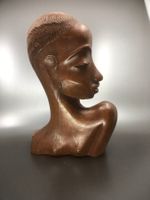 Holzbüste Figur Afrikanerin, ca. 24x17x6cm
