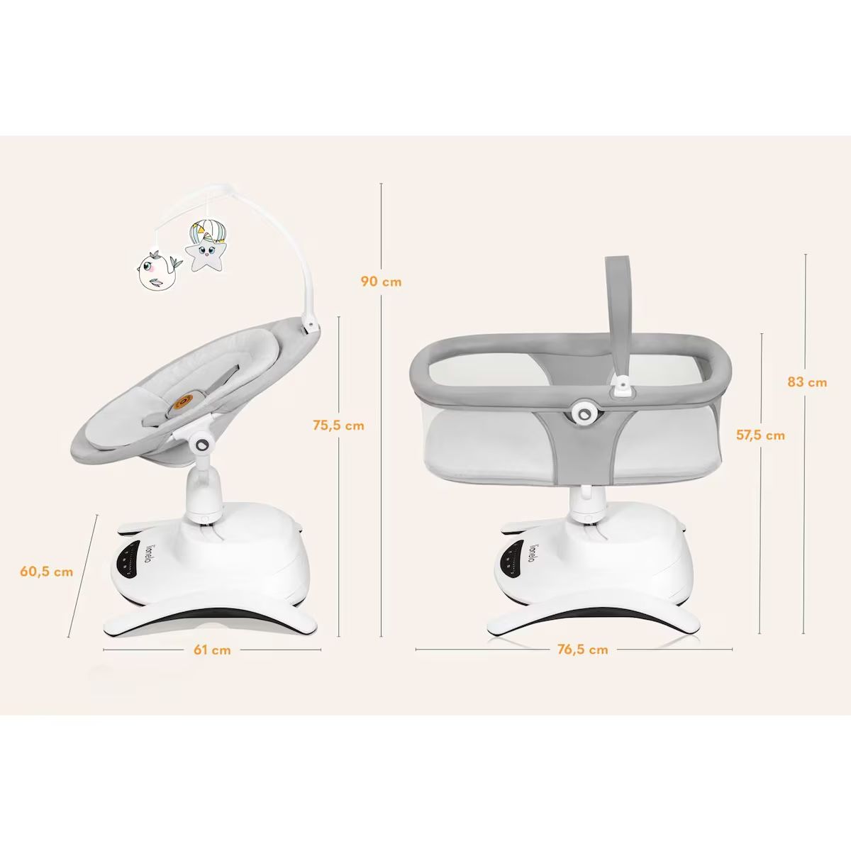 Lionelo Sdraiette & Sdraiette a dondolo: LIONELO Babyschaukel Bella Set 2in1 – Nuovo (secondo la descrizione) da Bünzen venduto da HamedM 1