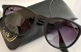 Lunettes de soleil Ray-Ban noires mat avec étui