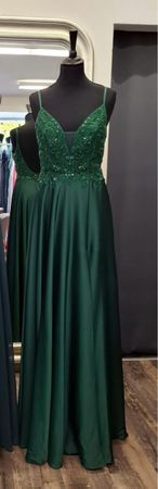 Abendkleid dunkelgrün Grösse 36 NEU Pailletten