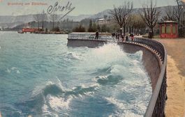Brandung am Zürichsee, gelaufen 1909