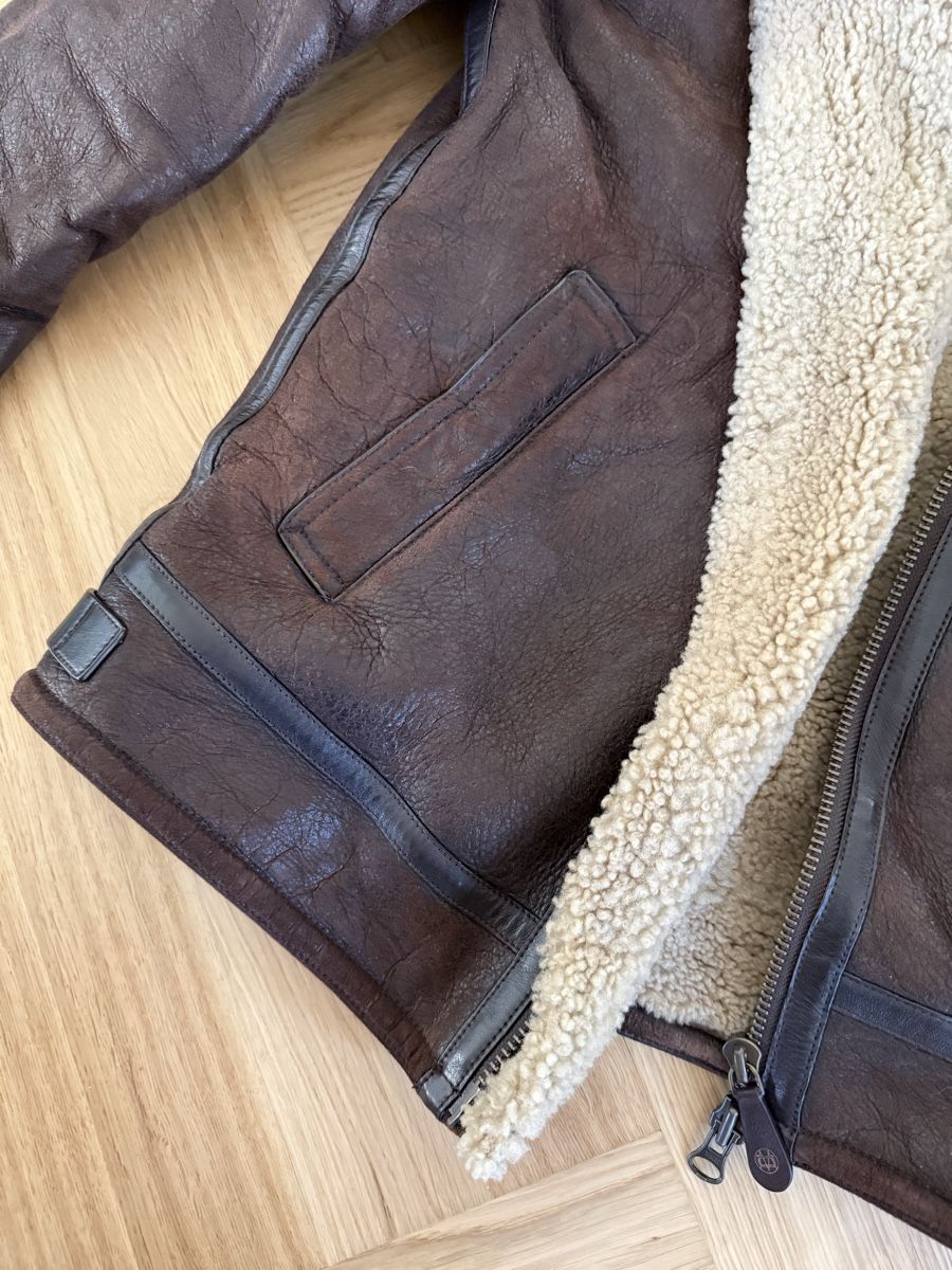 Massimo Dutti Giacche: Brown Leather Shearling Lined Winter Jacket - Massimo Dutti  – Usato da Zürich venduto da max_9ym2 1