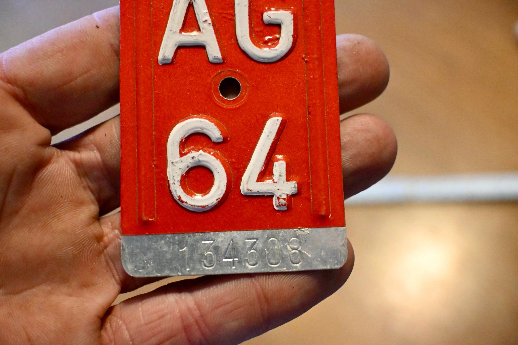 Insegne: Velonummer AG von 1964 - Aargau - AG 64 – Usato da Pfaffhausen venduto da mono_rec 5
