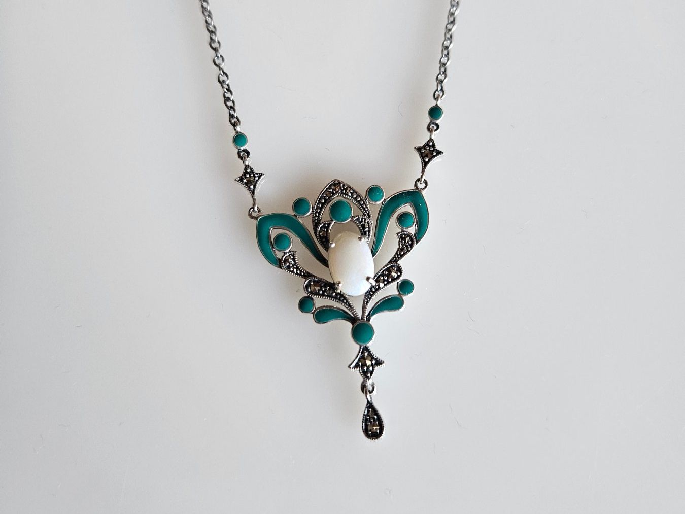 Catenine: Silber Kette mit Opal – Nuovo (secondo la descrizione) da Winterthur venduto da ste_tcx5