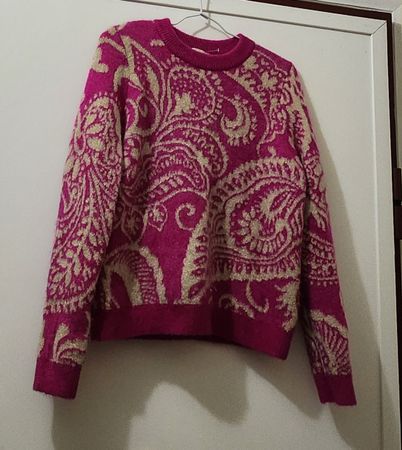 Pull Sézane rose doré motif cachemire taille S /M